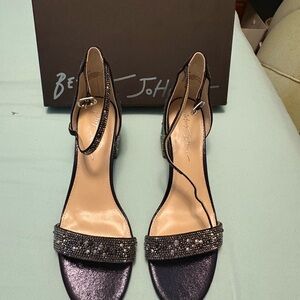 Betsey Johnson , Mari Rhinestone Black Dress Sandals